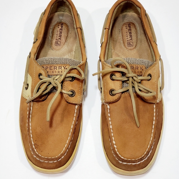Sperry Top Sider Brown Tan Leather Boat Shoe Men's Size 8.5M 9276619 K-5 CH-196 - Picture 4 of 11